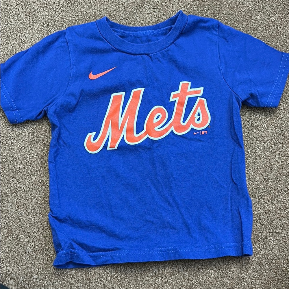 Nike Blue Mets Jersey with Orange Accents